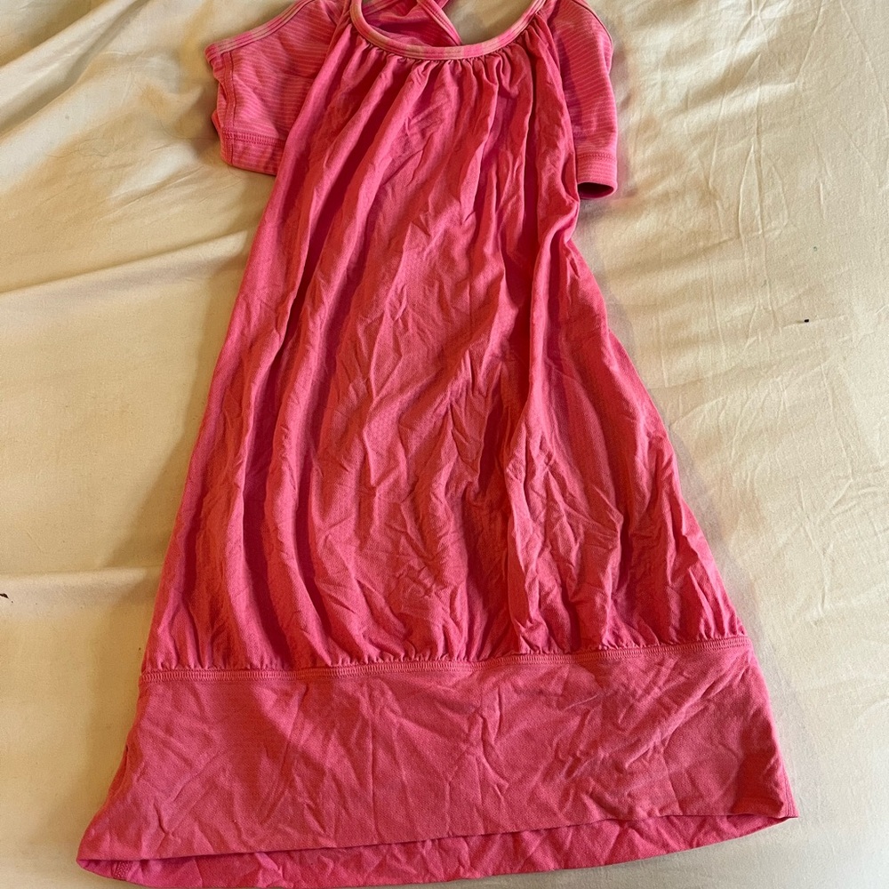 Pink Lululemon workout tank top